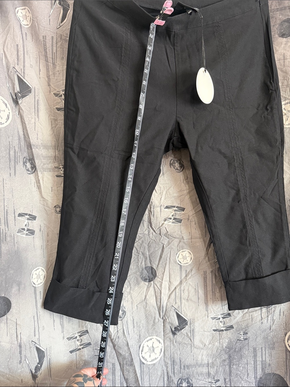 NWT SOURPUSS STRETCH BENGALINE CUFFED CAPRI PANTS SZ XXL - Picture 4 of 7